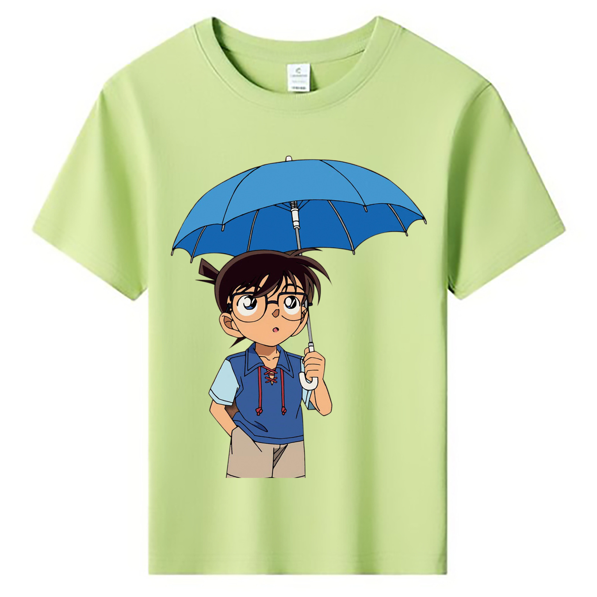 （画像用） 名探偵コナン 江戸川 コナン Detective Conan Conan Edogawa 綿100％キッズTシャツ（フロントプリント）